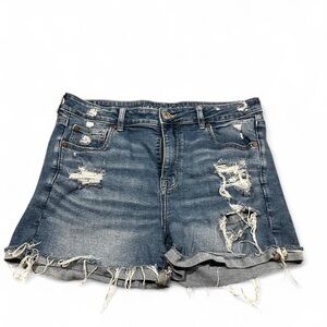American Eagle Outfitters Ripped Dark Blue Denim Shorts